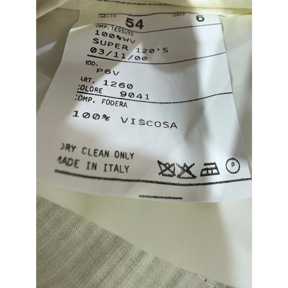 Lanificio Mario Zegna 54 (37x35) Gray Viscose High Rise Pleated Unhemmed Italy - Picture 5 of 9